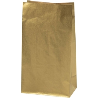Papirposer, H: 27 cm, str. 9x15 cm, 50 g, guld, 100 stk./ 1 pk. 0