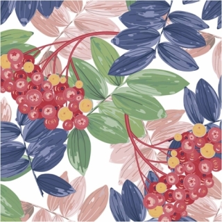 Servietter, Efterårs bær, str. 33x33 cm, 20 stk./ 1 pk. 0