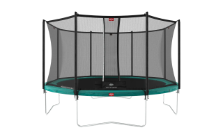 Trampolin med stålfjedre og flettet dug. Str. 110 x 110 cm. 