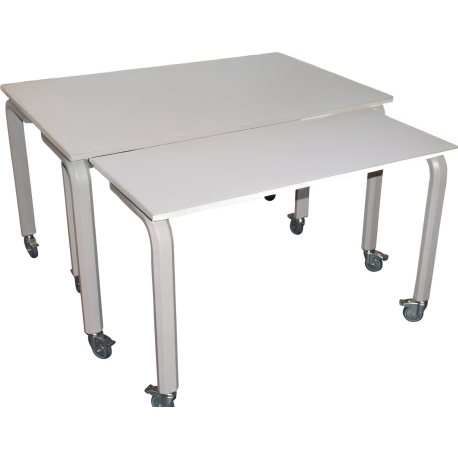 Indskudsbord sæt 1200x800 + 1000x800 med hjul, Laminat på bordplade