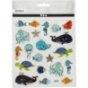 Stickers, havets dyr, ark 15x16,5 cm, 1 ark 1