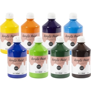 Akrylmaling Blank, 8x500 ml/ 1 pk. 0