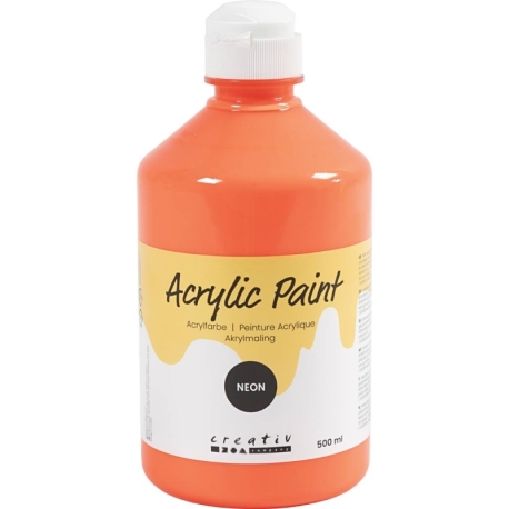 Akrylmaling Neon, neon rød, 500 ml/ 1 fl. 0