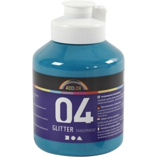 Akrylmaling Glitter, turkis, 500 ml/ 1 fl. 0