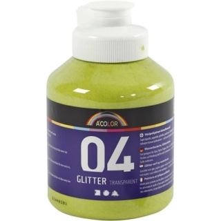Akrylmaling Glitter, limegrøn, 500 ml/ 1 fl. 0