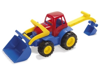 Traktor med frontlæsser og grab